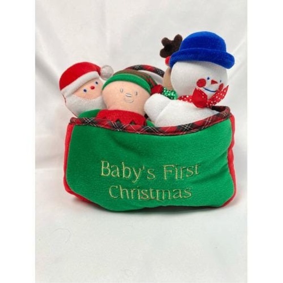 Baby's First Christmas Toy Bag with 5 Stuffed Figures - Picture 1 of 5